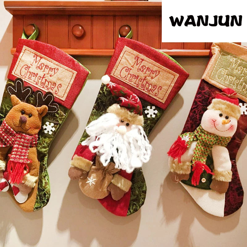 3pcs 18" Christmas❄❄ Stocking Décor Large Stockings