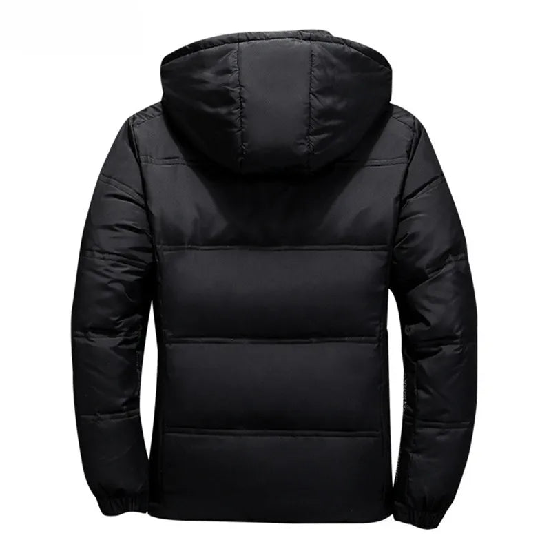 Jacket Men Winter Solid Color Hooded Down