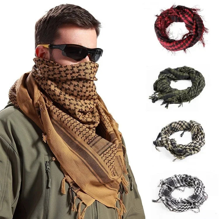 Tactical Scarf Shemagh Desert Keffiyeh Head Neck 
Arab Wrap with Tassel