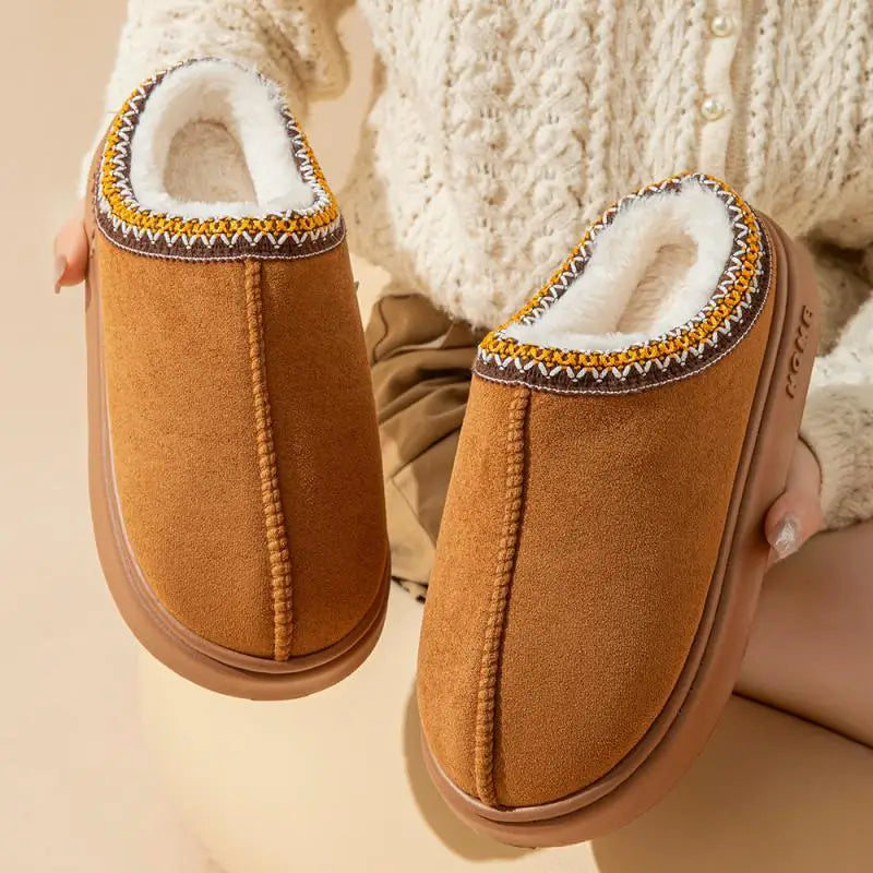 Platform Fluffy Slippers Women Winter