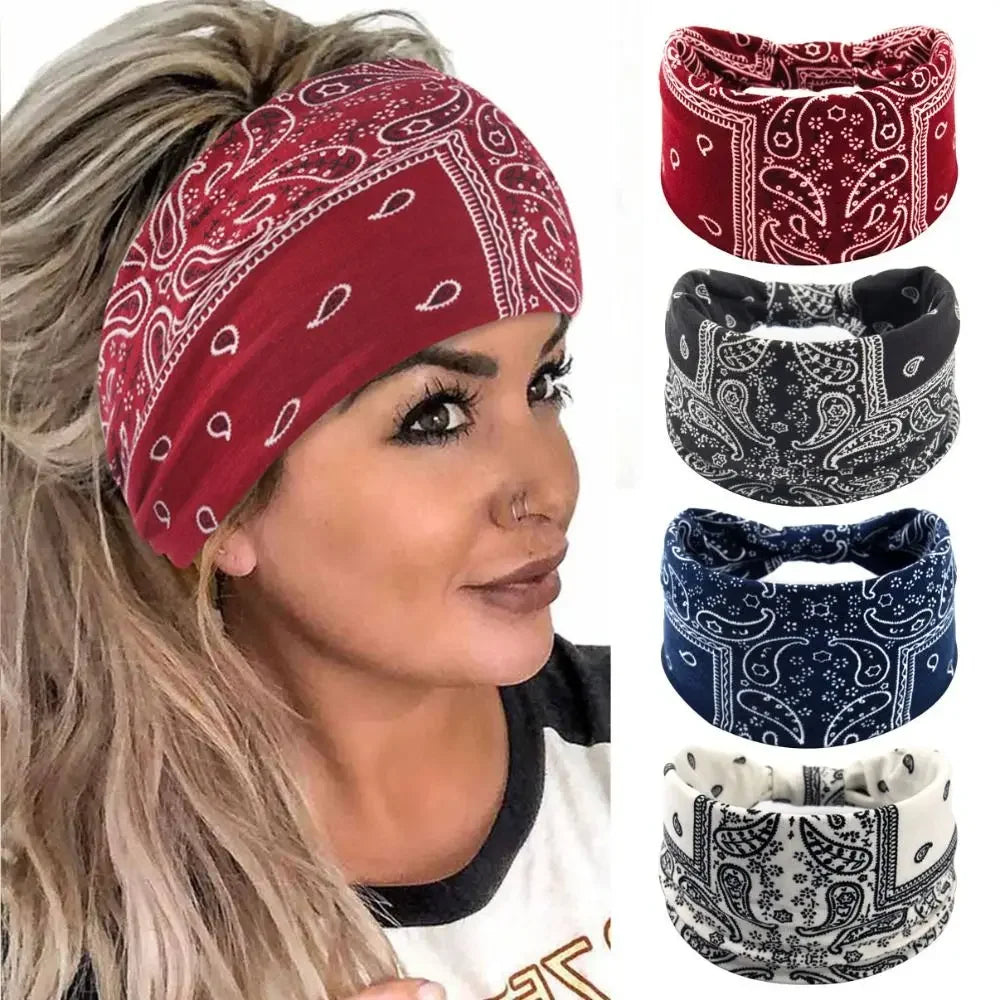 Wide Cotton Stretch Headbands Elastic Turban