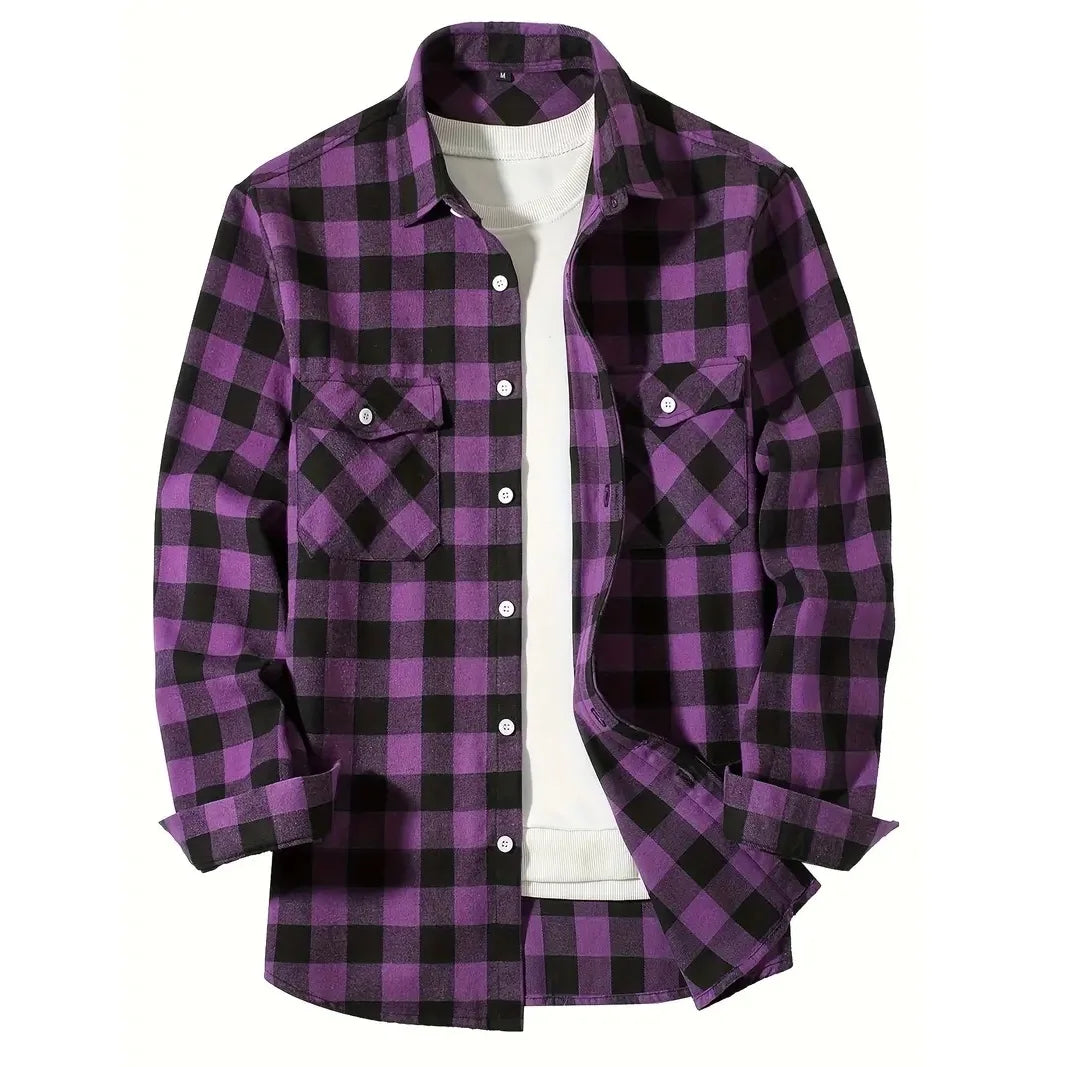 Men's Shirts Button-Up Classic Plaid Flannel