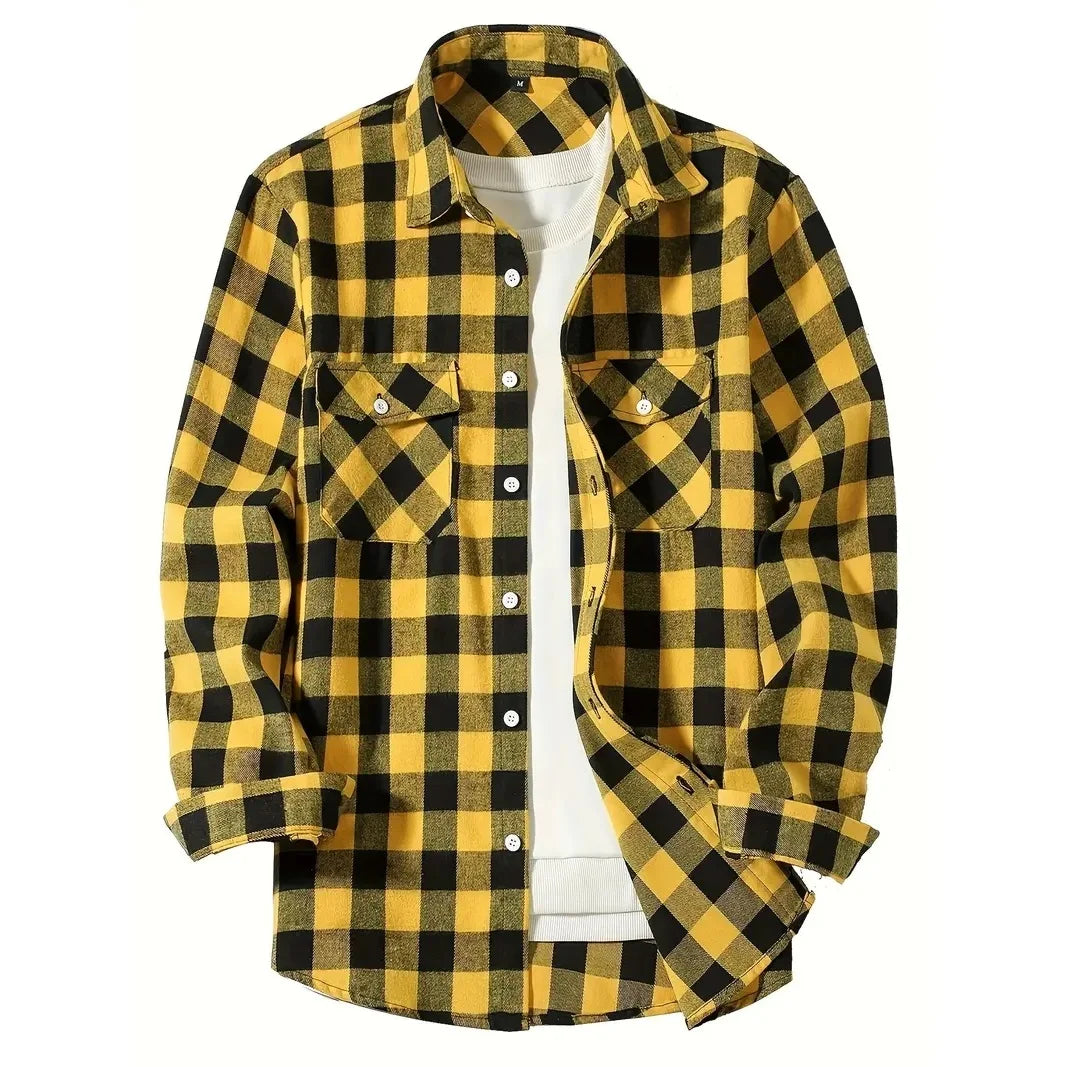 Men's Shirts Button-Up Classic Plaid Flannel