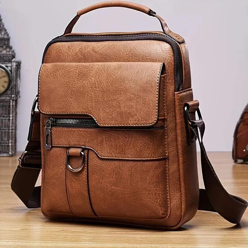 Shoulder Bag for 9.7" iPad PU Leather Flaps Crossbody Bags Business Men