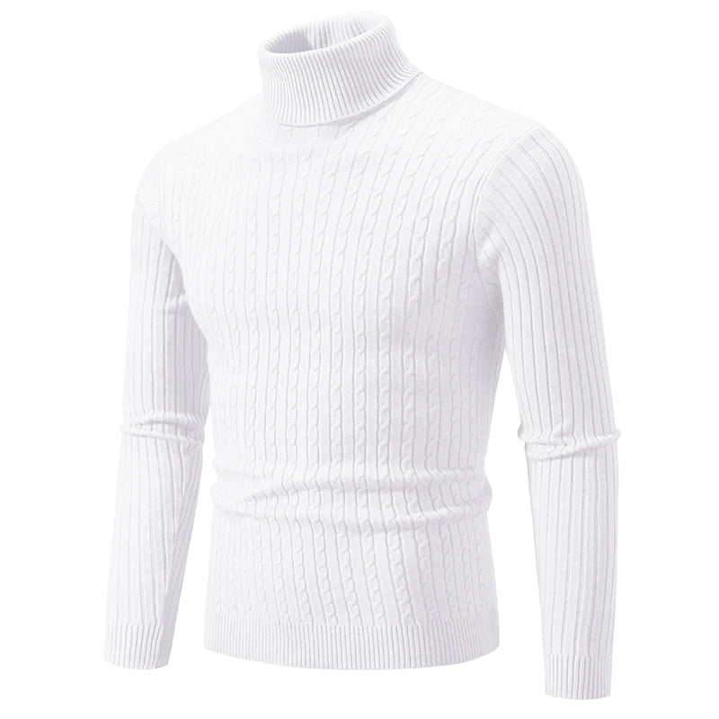 Men's High Neck Sweater Solid Color Pullover Knitted Warm 
Casual Turtleneck