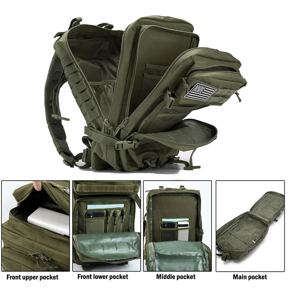 QT&QY 45L Military Tactical Backpack Army Assault