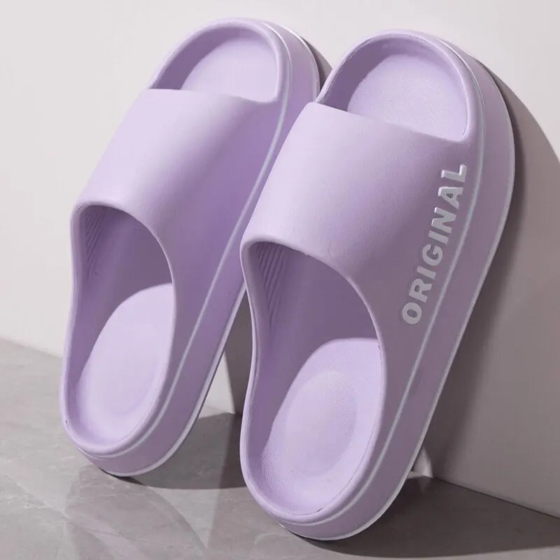 Slippers  Solid Color Thick Sole Indoor Bathroom Anti Slip