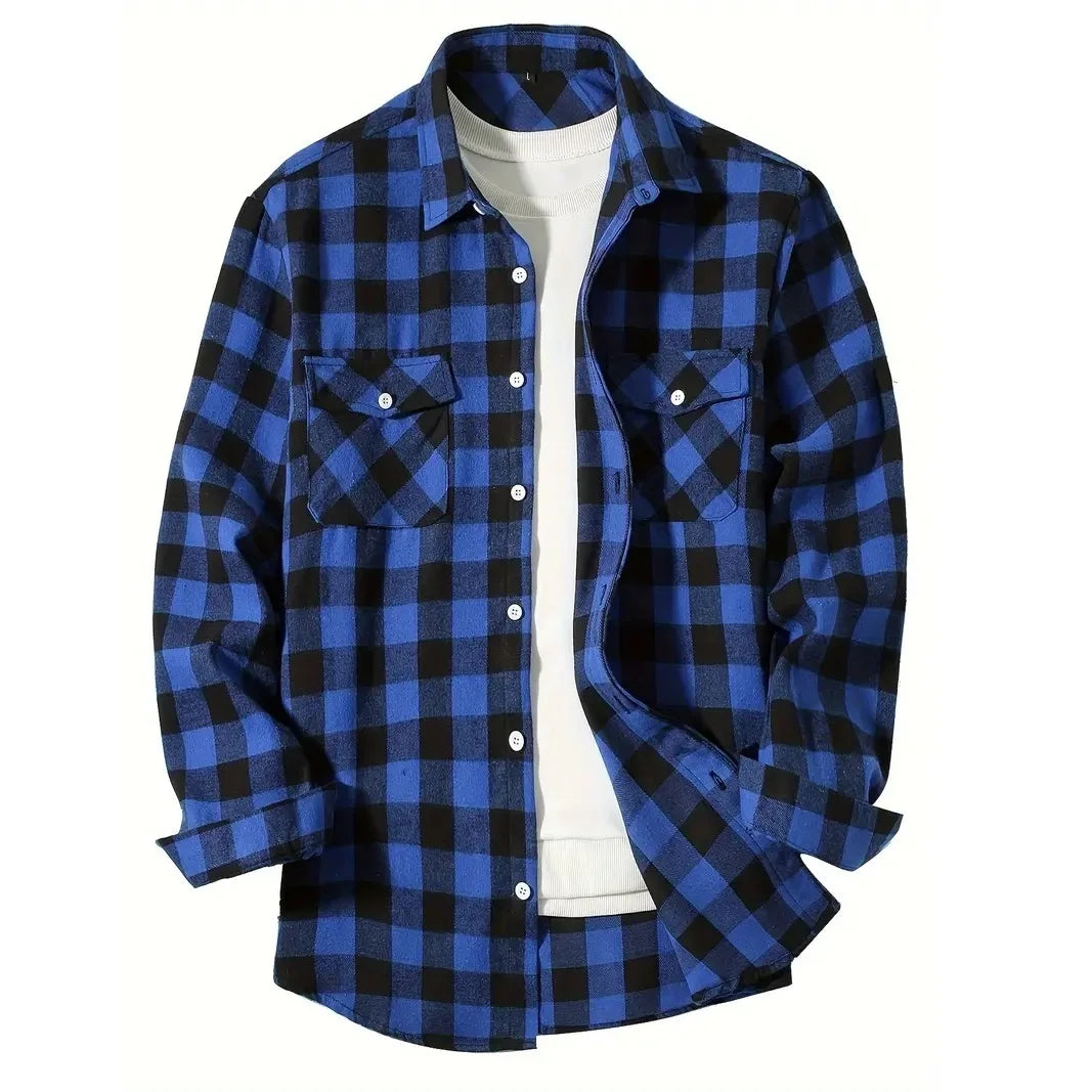 Men's Shirts Button-Up Classic Plaid Flannel