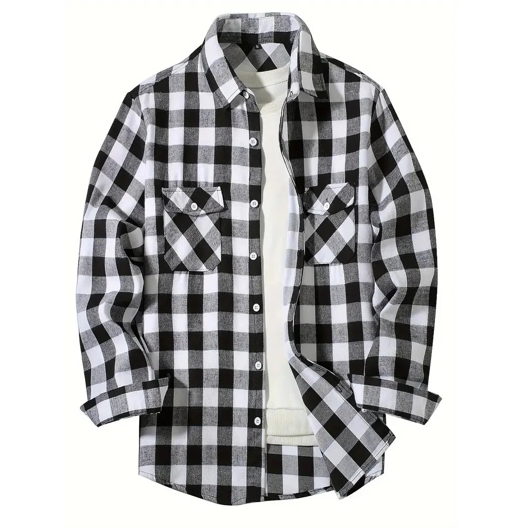 Men's Shirts Button-Up Classic Plaid Flannel