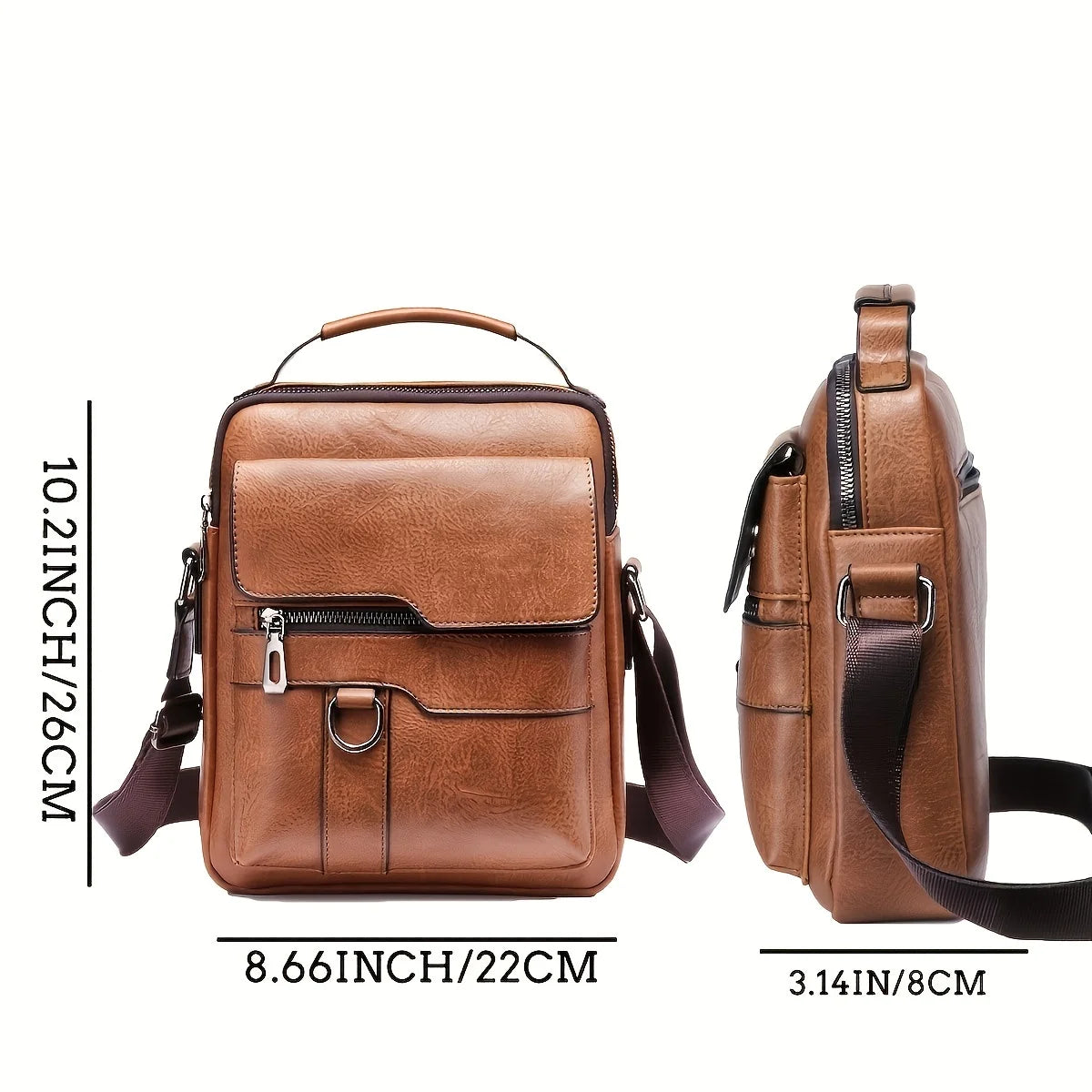 Shoulder Bag for 9.7" iPad PU Leather Flaps Crossbody Bags Business Men