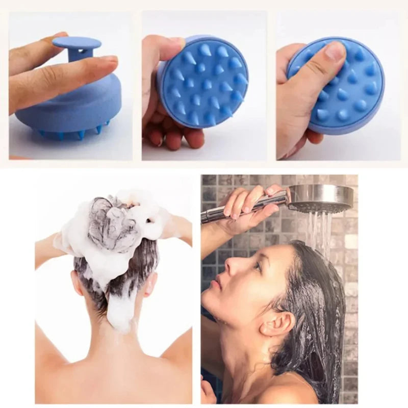 Silicone Shampoo Brush Head Scalp Massage
Comb Hair Washing Comb Body Massage Brush Bath Shower Brush Salon Hairdressing Tool