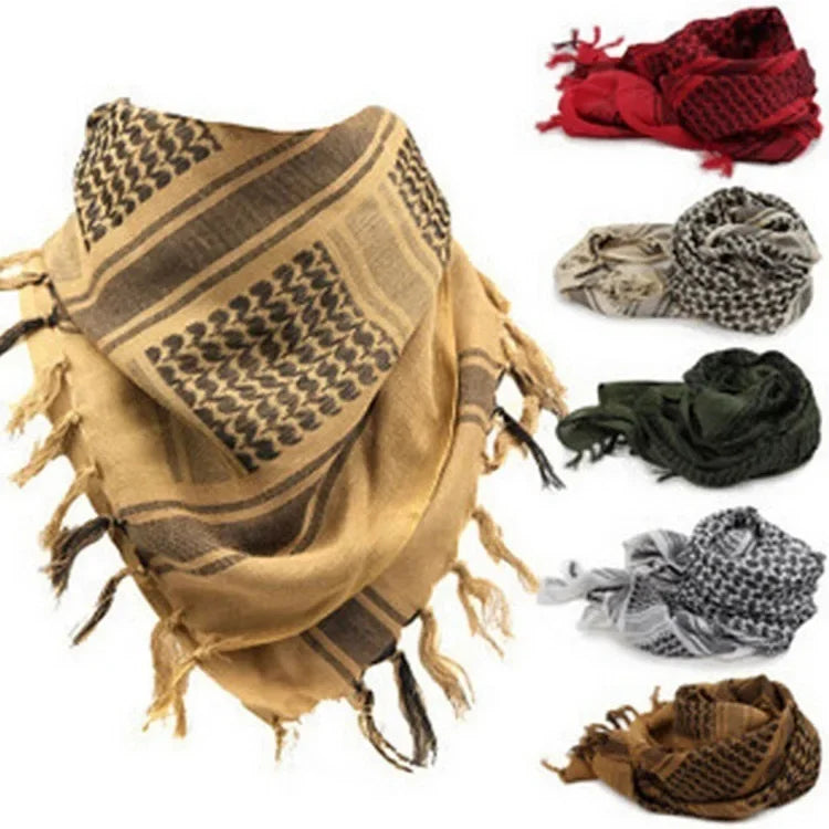 Tactical Scarf Shemagh Desert Keffiyeh Head Neck 
Arab Wrap with Tassel