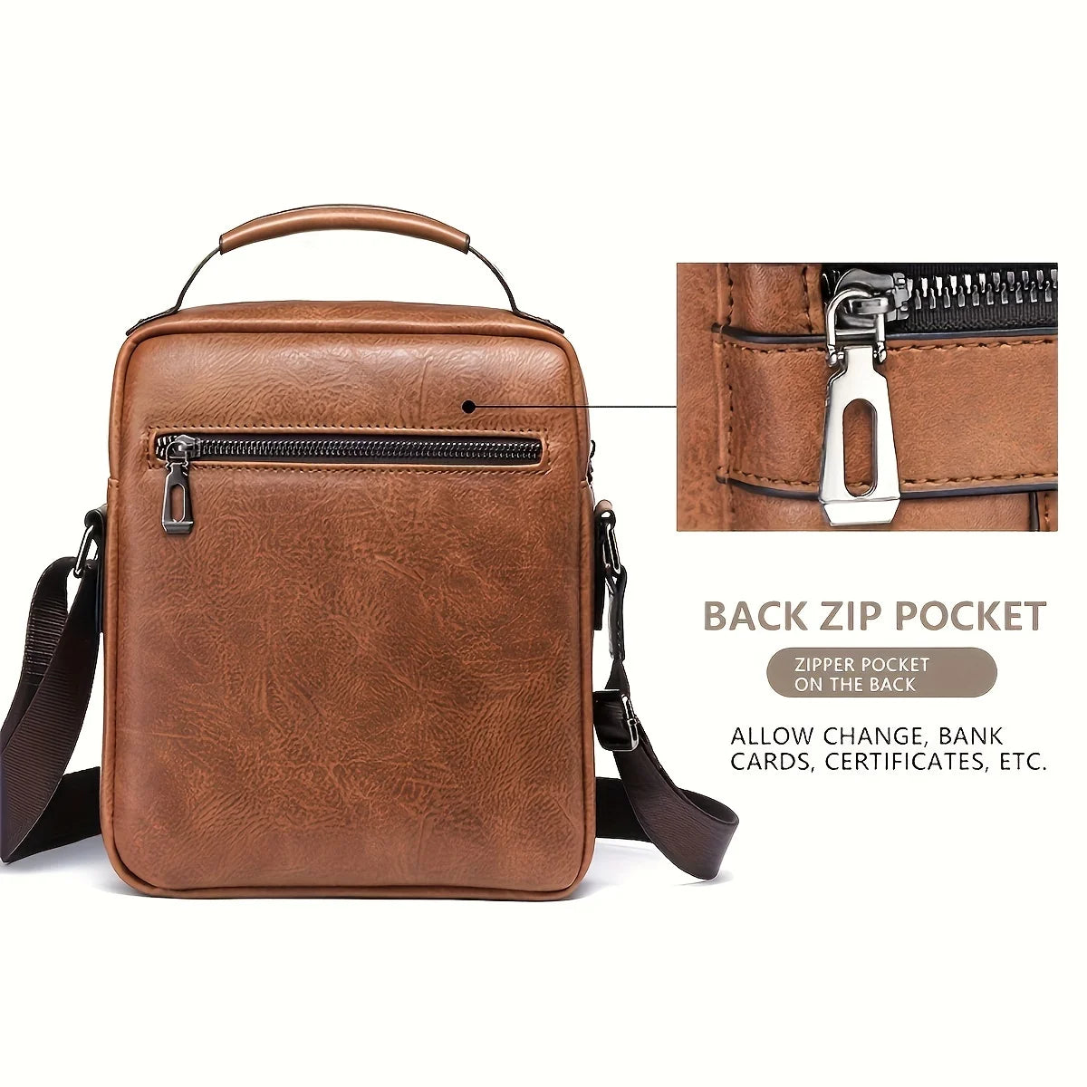 Shoulder Bag for 9.7" iPad PU Leather Flaps Crossbody Bags Business Men