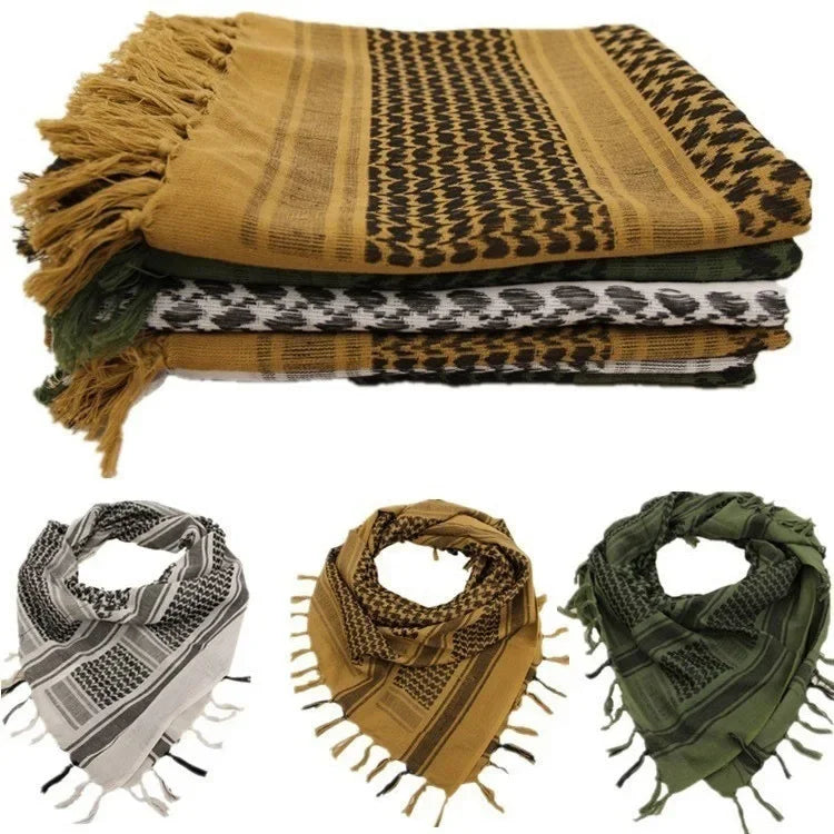 Tactical Scarf Shemagh Desert Keffiyeh Head Neck 
Arab Wrap with Tassel