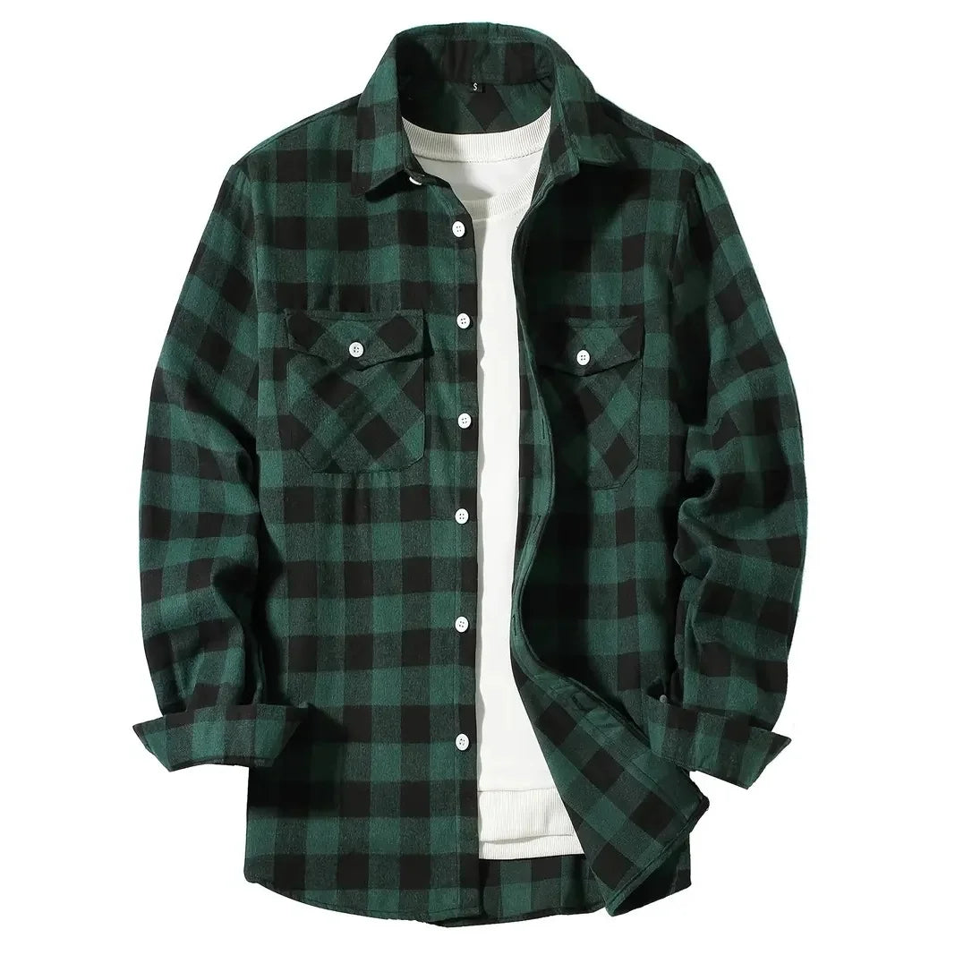 Men's Shirts Button-Up Classic Plaid Flannel